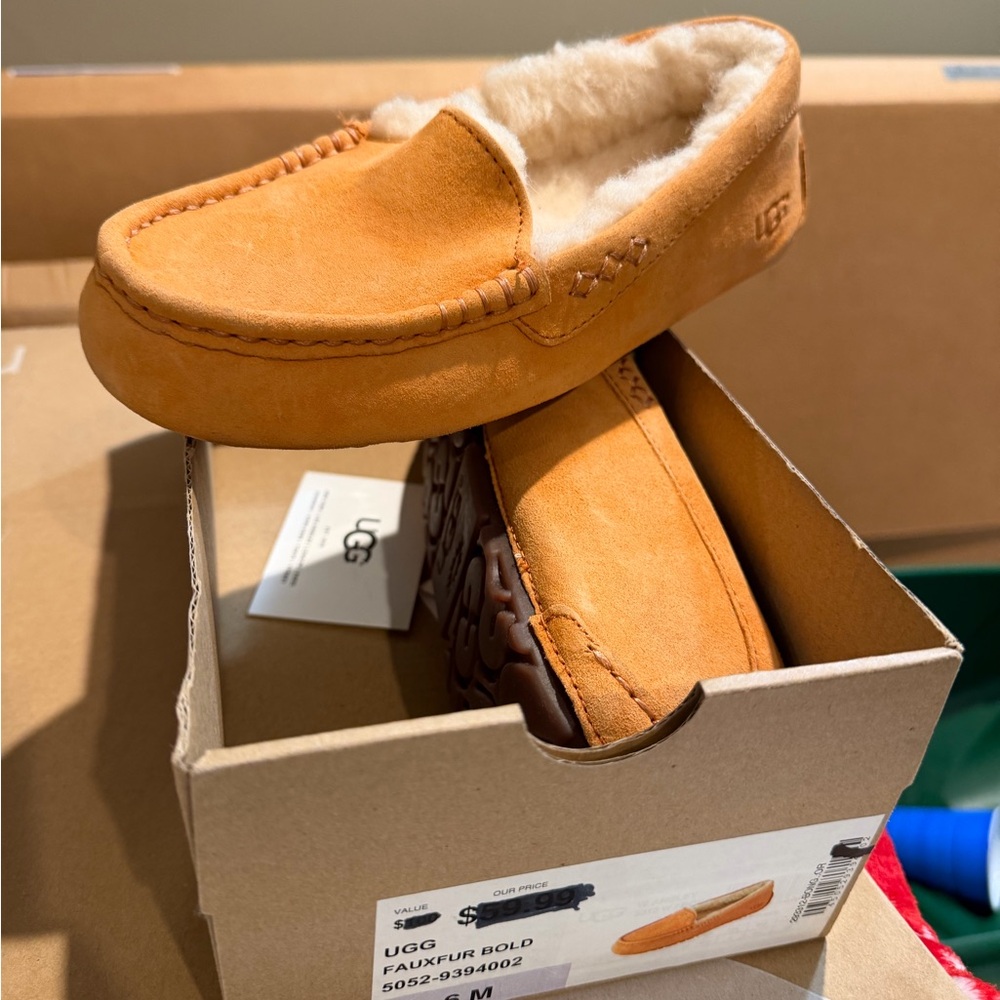 UGG Chestnut Faux Fur Lined Moccasins
